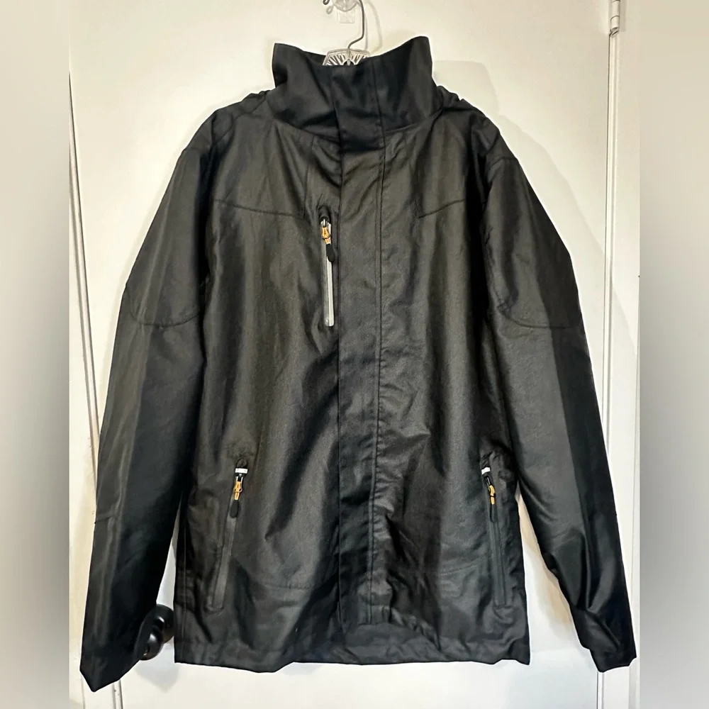Portwest S555 Outcoach Waterproof PU Jacket with Stormflap and Packaway Hood Med